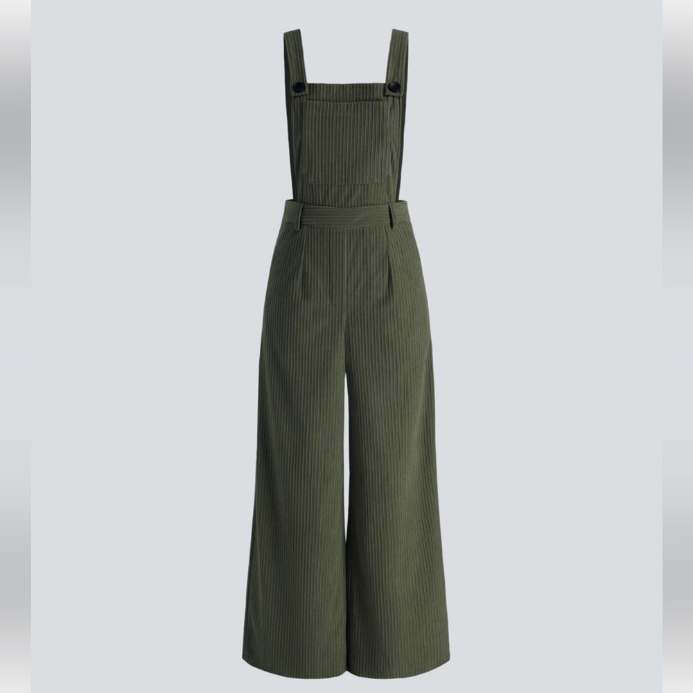 NWT Cider Corduroy Wide Leg Jumpsuit Green size L